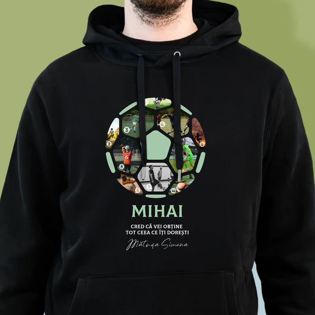 Colaj De Fotografii: Fotbal Colaj Din Fotografii - Hanorac Cu Glugă Pentru Bărbați