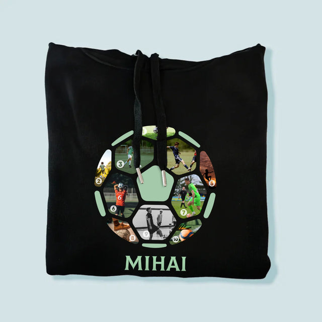 Colaj De Fotografii: Fotbal Colaj Din Fotografii - Hanorac Cu Glugă Pentru Bărbați