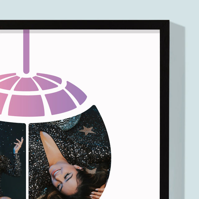 Colaj De Fotografii: Regina Disco 2 Fotografii - Imprimare Cu Ramă 30X40 (Verticală)