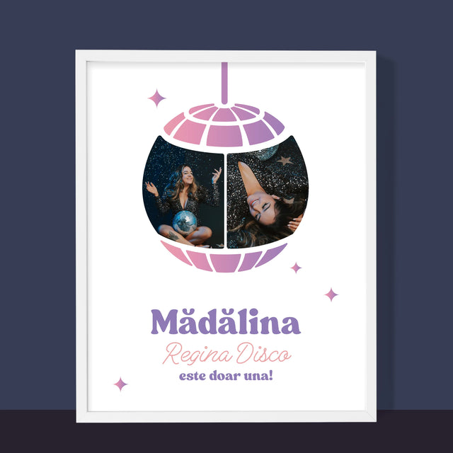 Colaj De Fotografii: Regina Disco 2 Fotografii - Imprimare Cu Ramă 30X40 (Verticală)