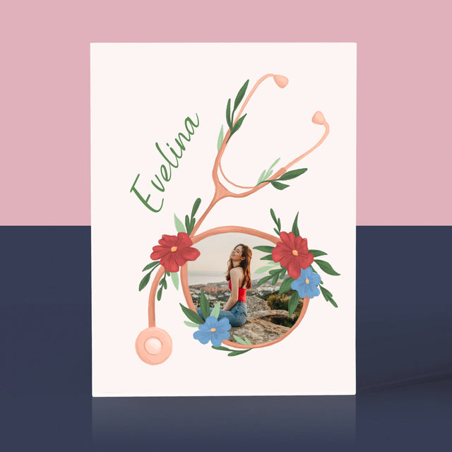 Fotografie Si Semnătură: Stetoscopul Cu Flori - Bloc Acrilic