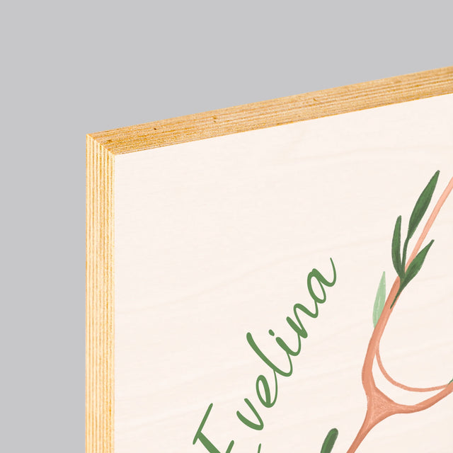 Fotografie Si Semnătură: Stetoscopul Cu Flori - Imprimare Pe Lemn ( Verticală)