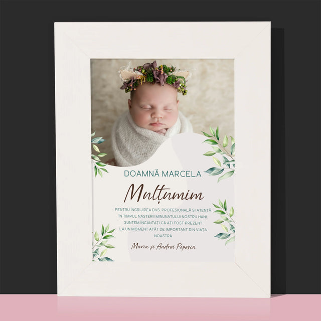 Fotografie Si Semnătură: Mulțumiri Moașei - Ramă Pentru Fotografii (Horizontală)