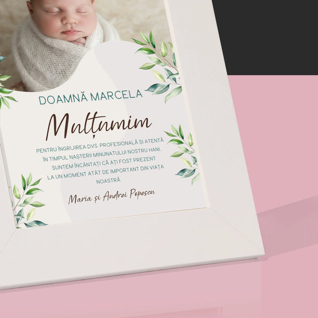 Fotografie Si Semnătură: Mulțumiri Moașei - Ramă Pentru Fotografii (Horizontală)