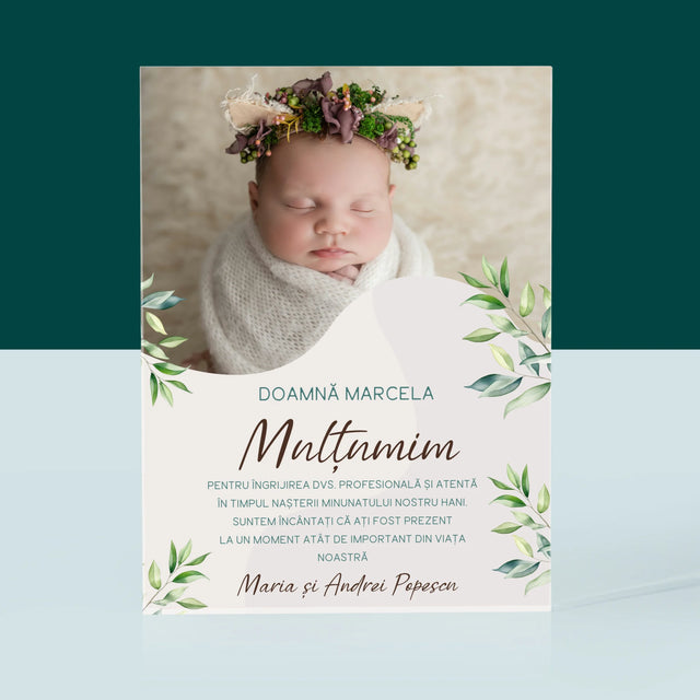 Fotografie Si Semnătură: Mulțumiri Moașei - Bloc Acrilic