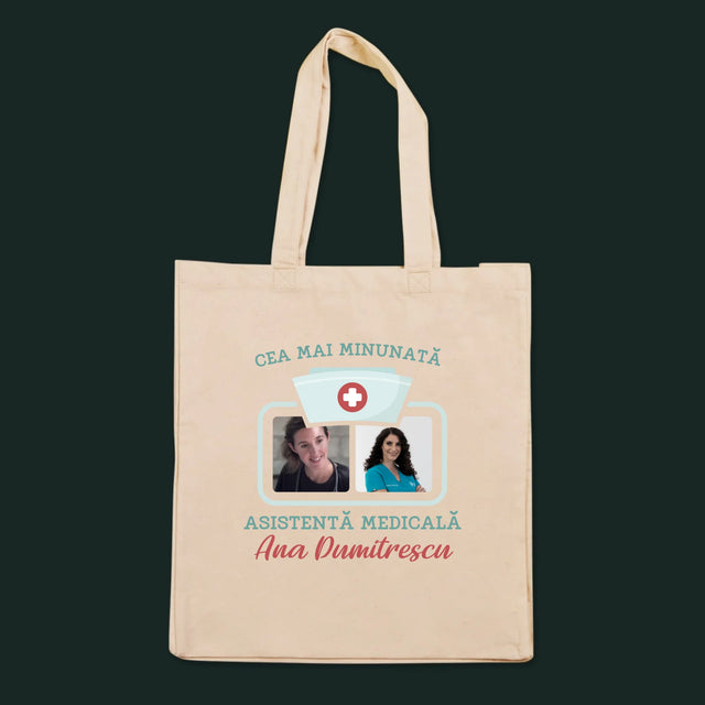 Colaj De Fotografii: Cea Mai Minunată Asistentă Medicală - Sacoșă De Pânză