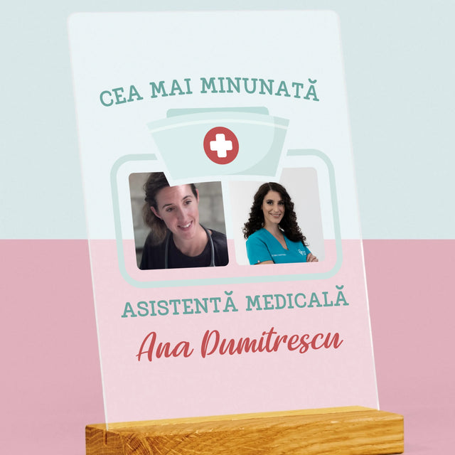 Colaj De Fotografii: Cea Mai Minunată Asistentă Medicală - Imprimare Pe Sticlă Acrilică (Verticală)