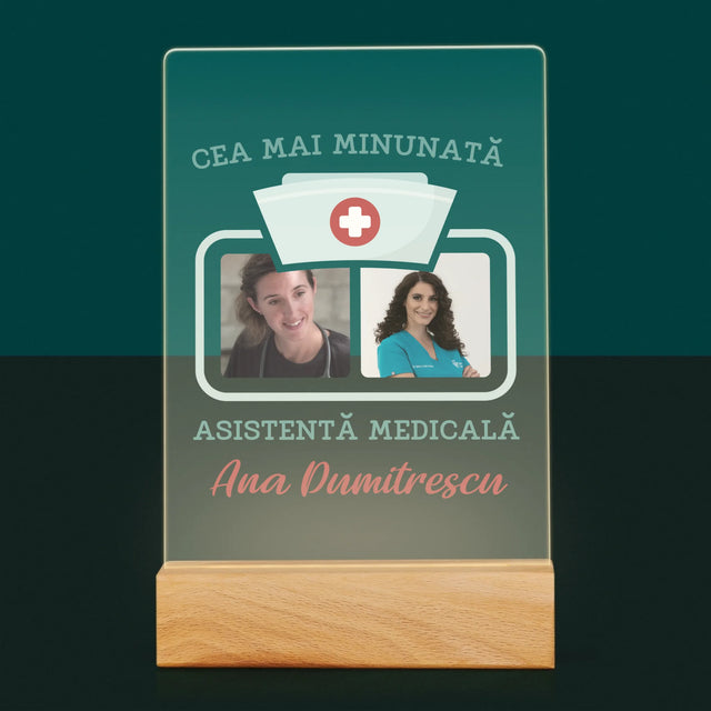 Colaj De Fotografii: Cea Mai Minunată Asistentă Medicală - Imprimare Pe Sticlă Acrilică (Verticală)