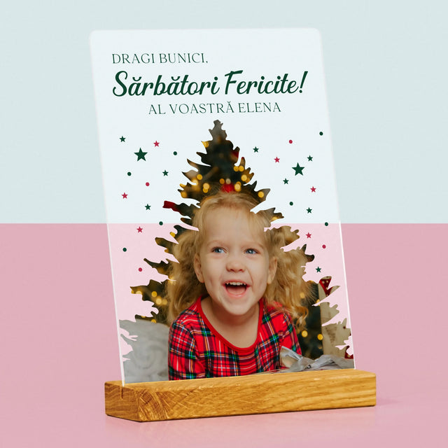 Formă Din Fotografii: Brad Sărbători - Imprimare Pe Sticlă Acrilică (Verticală)