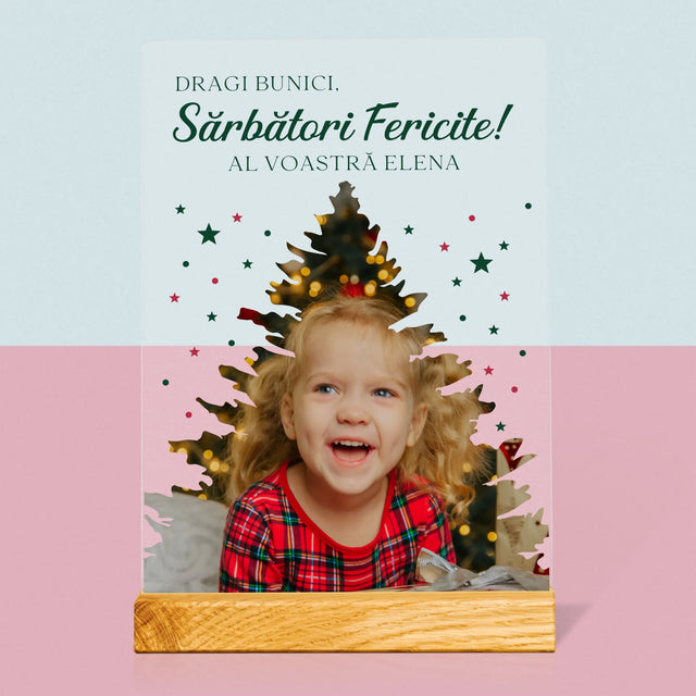 Formă Din Fotografii: Brad Sărbători - Imprimare Pe Sticlă Acrilică (Verticală)
