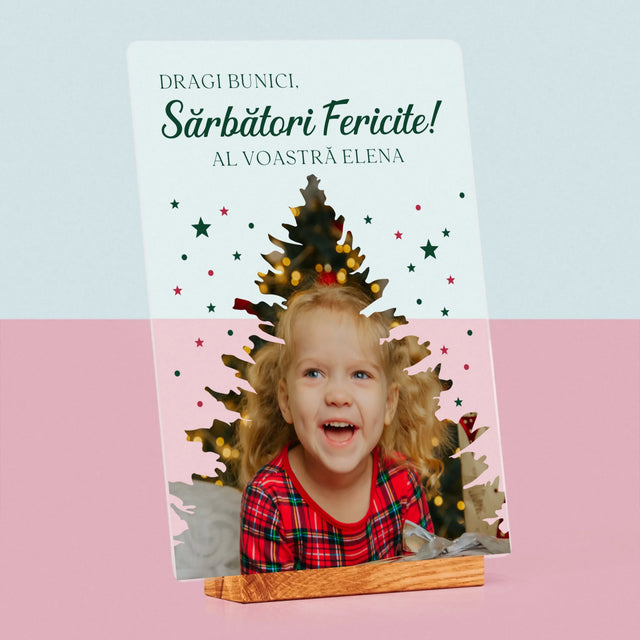 Formă Din Fotografii: Brad Sărbători - Imprimare Pe Sticlă Acrilică (Verticală)