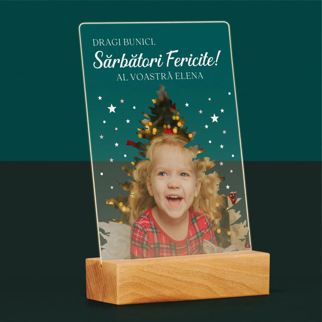 Formă Din Fotografii: Brad Sărbători - Imprimare Pe Sticlă Acrilică (Verticală)