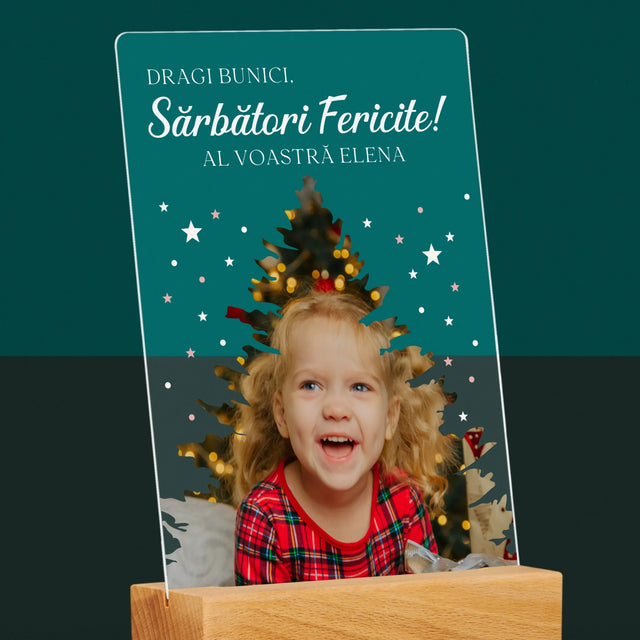 Formă Din Fotografii: Brad Sărbători - Imprimare Pe Sticlă Acrilică (Verticală)