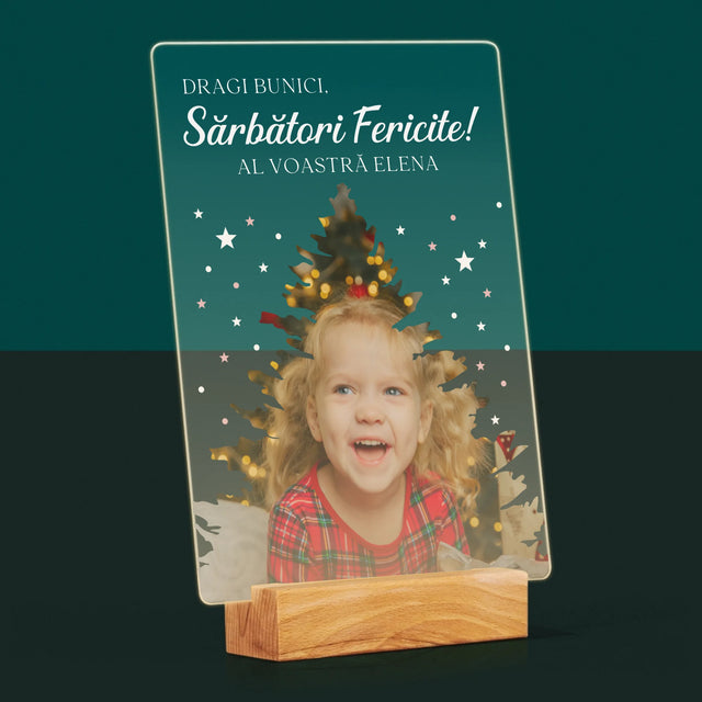 Formă Din Fotografii: Brad Sărbători - Imprimare Pe Sticlă Acrilică (Verticală)