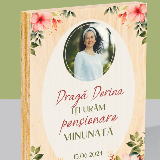 Fotografie Si Semnătură: Pensionare Minunată - Imprimare Pe Lemn ( Verticală)
