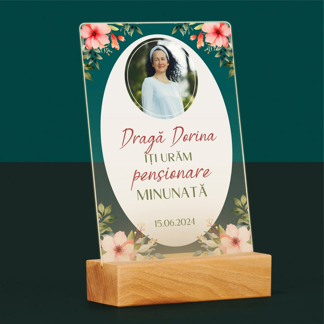 Fotografie Si Semnătură: Pensionare Minunată - Imprimare Pe Sticlă Acrilică (Verticală)