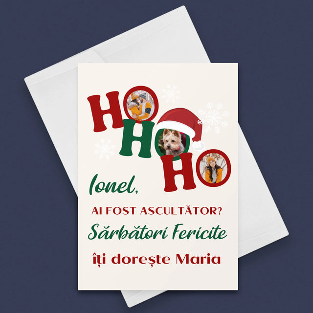 Colaj De Fotografii: Ho Ho Ho - Card Cu Felicitări