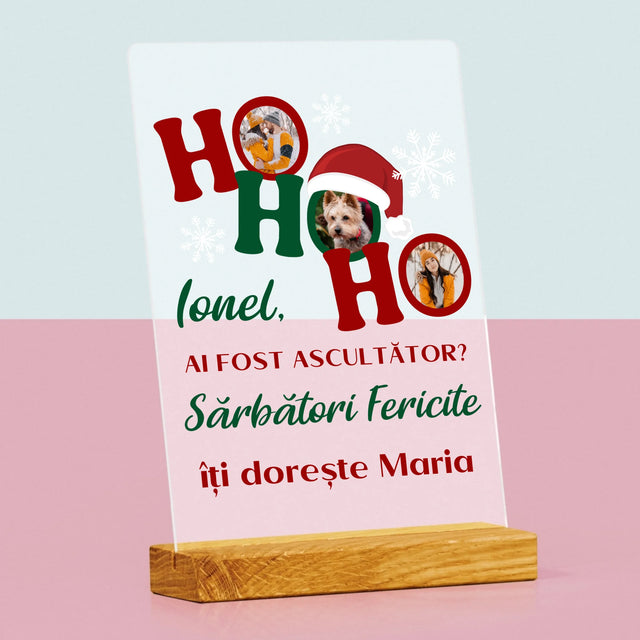Colaj De Fotografii: Ho Ho Ho - Imprimare Pe Sticlă Acrilică (Verticală)