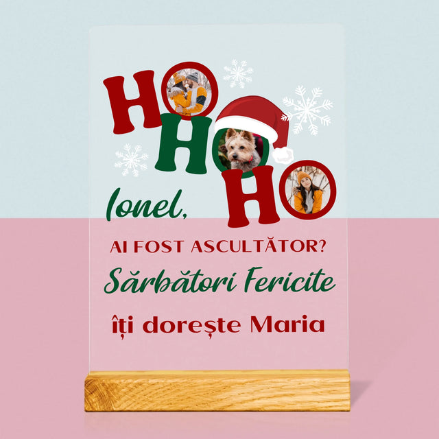 Colaj De Fotografii: Ho Ho Ho - Imprimare Pe Sticlă Acrilică (Verticală)