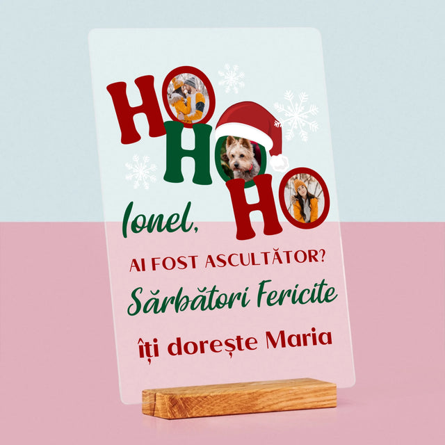 Colaj De Fotografii: Ho Ho Ho - Imprimare Pe Sticlă Acrilică (Verticală)