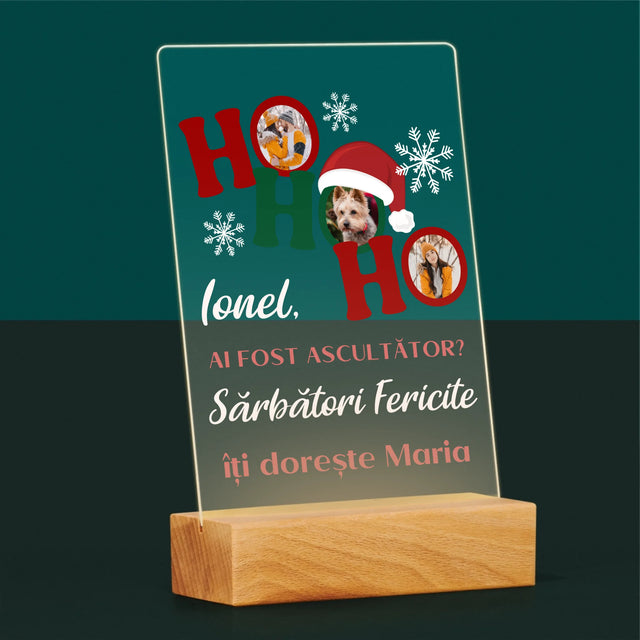 Colaj De Fotografii: Ho Ho Ho - Imprimare Pe Sticlă Acrilică (Verticală)