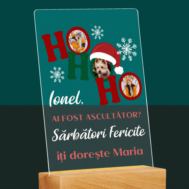 Colaj De Fotografii: Ho Ho Ho - Imprimare Pe Sticlă Acrilică (Verticală)