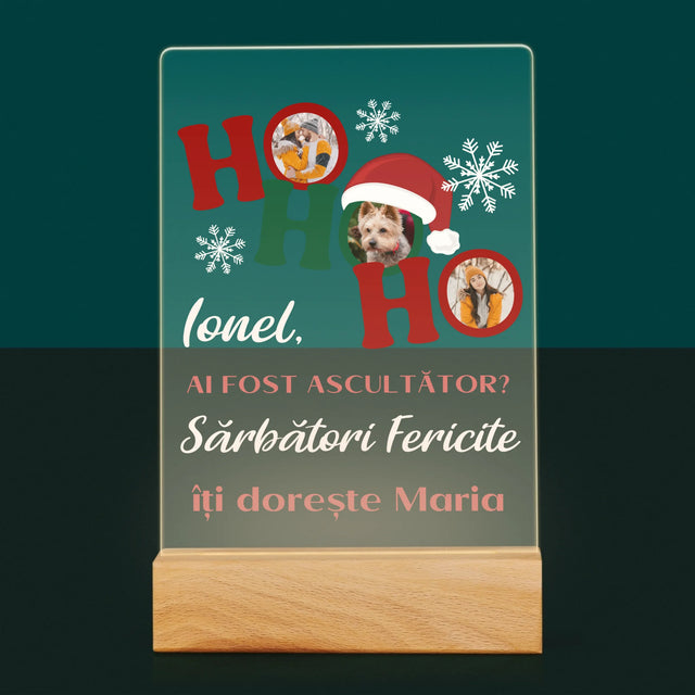Colaj De Fotografii: Ho Ho Ho - Imprimare Pe Sticlă Acrilică (Verticală)