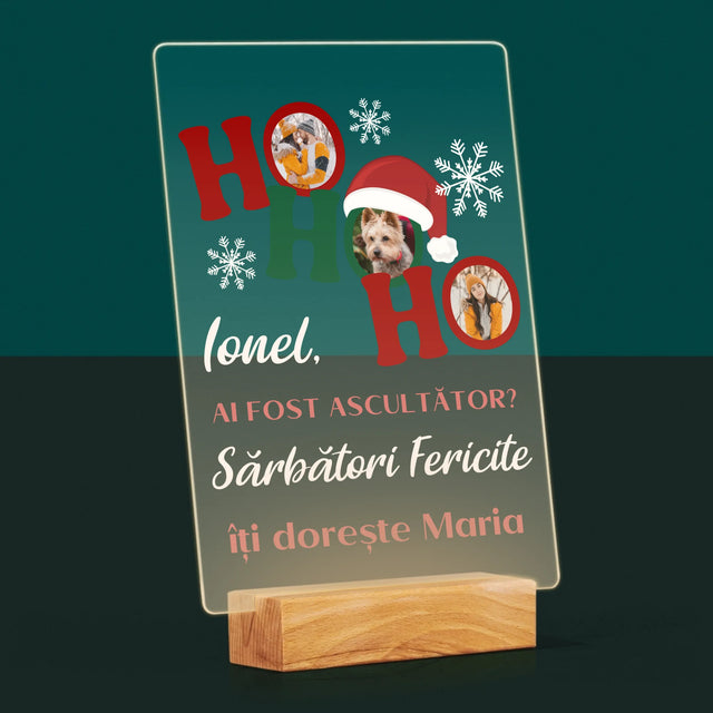 Colaj De Fotografii: Ho Ho Ho - Imprimare Pe Sticlă Acrilică (Verticală)