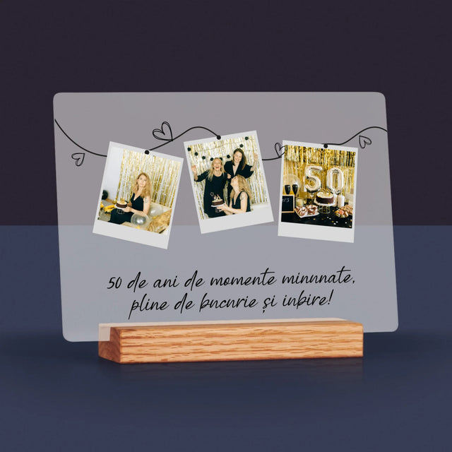 Colaj De Fotografii: 50 De Ani De Minunate Momente - Imprimare Pe Sticlă Acrilică (Horizontală)