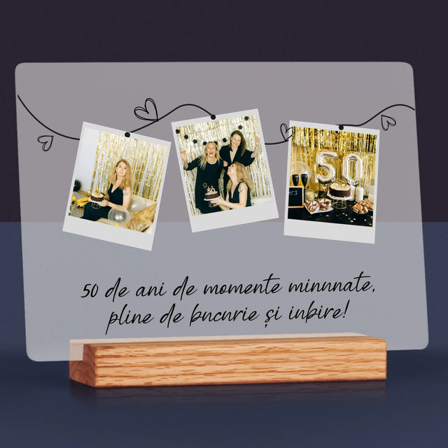 Colaj De Fotografii: 50 De Ani De Minunate Momente - Imprimare Pe Sticlă Acrilică (Horizontală)