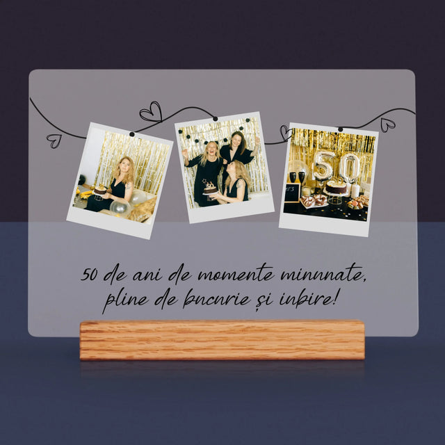 Colaj De Fotografii: 50 De Ani De Minunate Momente - Imprimare Pe Sticlă Acrilică (Horizontală)