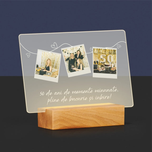 Colaj De Fotografii: 50 De Ani De Minunate Momente - Imprimare Pe Sticlă Acrilică (Horizontală)