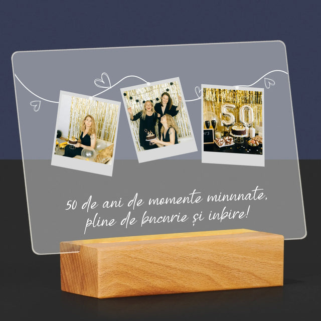 Colaj De Fotografii: 50 De Ani De Minunate Momente - Imprimare Pe Sticlă Acrilică (Horizontală)