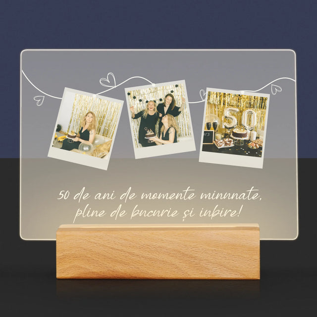 Colaj De Fotografii: 50 De Ani De Minunate Momente - Imprimare Pe Sticlă Acrilică (Horizontală)