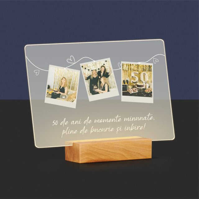 Colaj De Fotografii: 50 De Ani De Minunate Momente - Imprimare Pe Sticlă Acrilică (Horizontală)