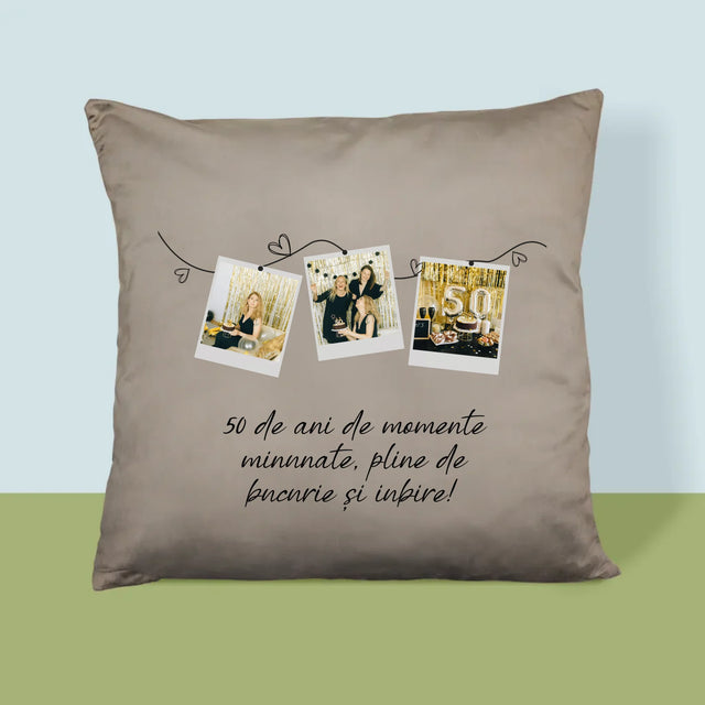 Colaj De Fotografii: 50 De Ani De Minunate Momente - Pernă (Cu Fotografie)