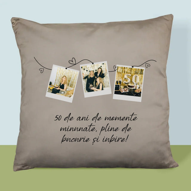 Colaj De Fotografii: 50 De Ani De Minunate Momente - Pernă (Cu Fotografie)