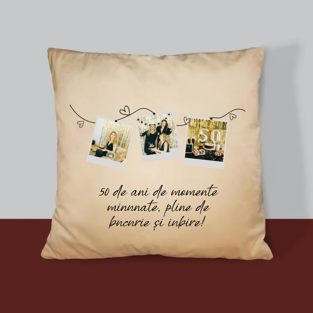 Colaj De Fotografii: 50 De Ani De Minunate Momente - Pernă (Cu Fotografie)