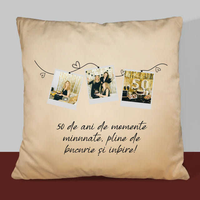 Colaj De Fotografii: 50 De Ani De Minunate Momente - Pernă (Cu Fotografie)