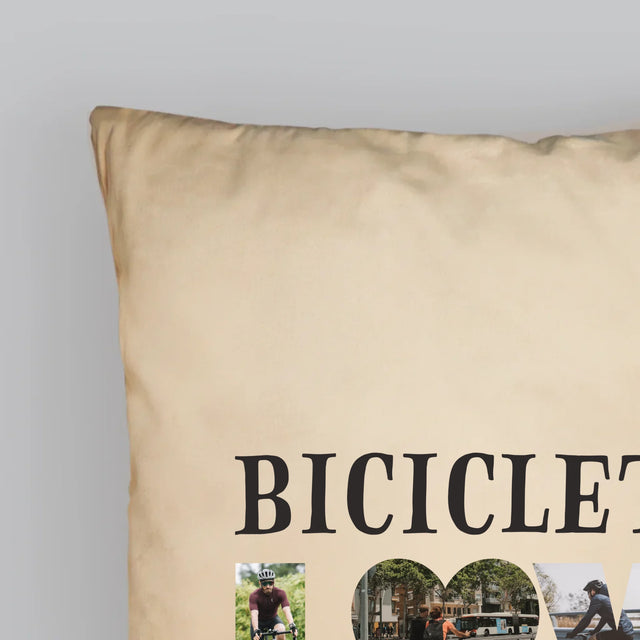 Cuvânt Din Fotografii: Bicicleta Lover - Pernă (Cu Fotografie)