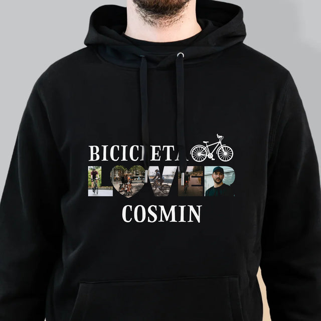 Cuvânt Din Fotografii: Bicicleta Lover - Hanorac Cu Glugă Pentru Bărbați