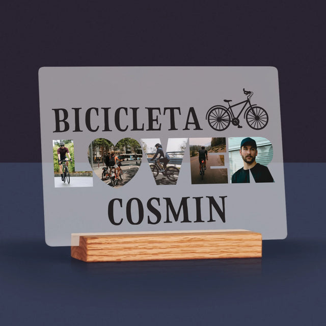 Cuvânt Din Fotografii: Bicicleta Lover - Imprimare Pe Sticlă Acrilică (Horizontală)