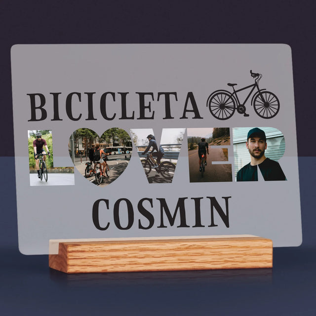Cuvânt Din Fotografii: Bicicleta Lover - Imprimare Pe Sticlă Acrilică (Horizontală)