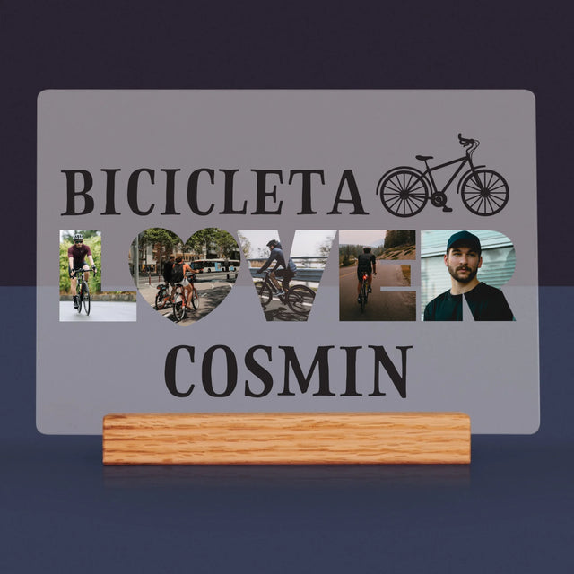 Cuvânt Din Fotografii: Bicicleta Lover - Imprimare Pe Sticlă Acrilică (Horizontală)