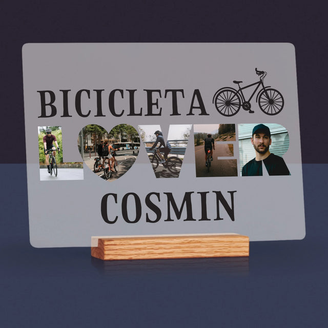 Cuvânt Din Fotografii: Bicicleta Lover - Imprimare Pe Sticlă Acrilică (Horizontală)
