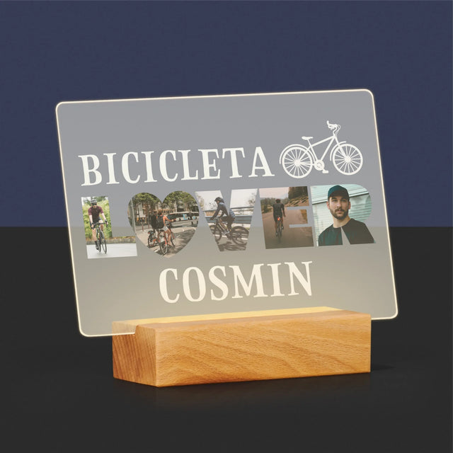 Cuvânt Din Fotografii: Bicicleta Lover - Imprimare Pe Sticlă Acrilică (Horizontală)