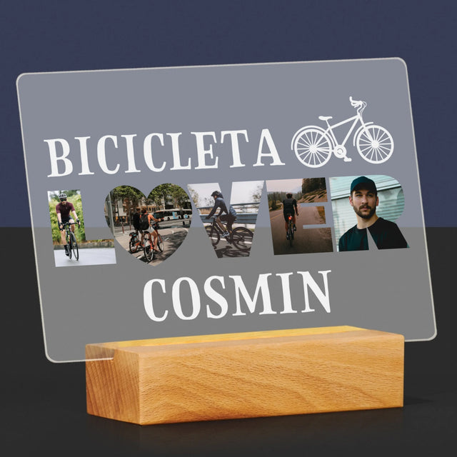 Cuvânt Din Fotografii: Bicicleta Lover - Imprimare Pe Sticlă Acrilică (Horizontală)