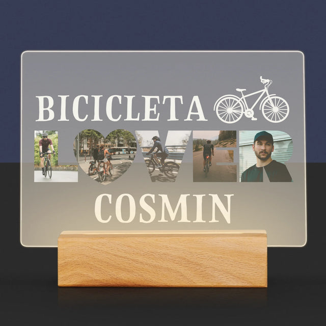 Cuvânt Din Fotografii: Bicicleta Lover - Imprimare Pe Sticlă Acrilică (Horizontală)