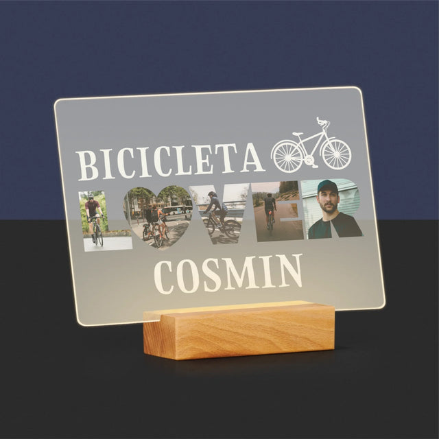 Cuvânt Din Fotografii: Bicicleta Lover - Imprimare Pe Sticlă Acrilică (Horizontală)