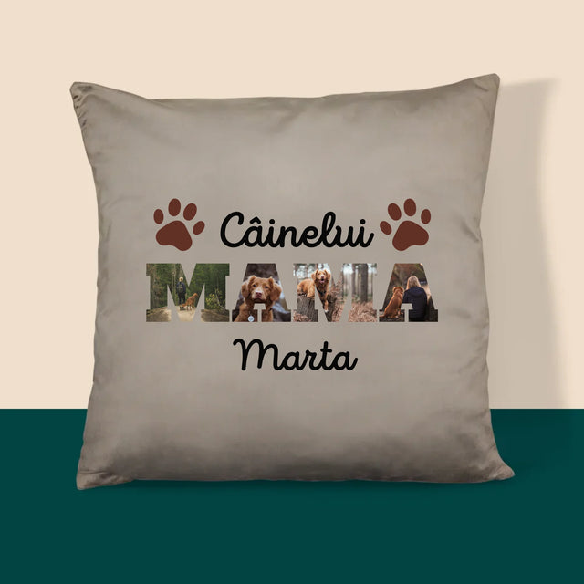 Cuvânt Din Fotografii: Mama Câinelui Din Fotografiile Tale - Pernă (Cu Fotografie)